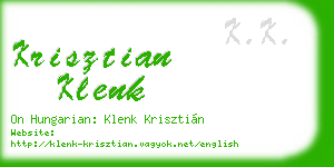 krisztian klenk business card